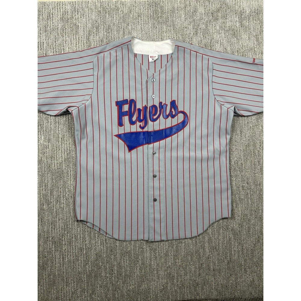 Vtg 90s Philadelphia Flyers NHL Hockey Baseball Jersey Button Up Men's XL USA